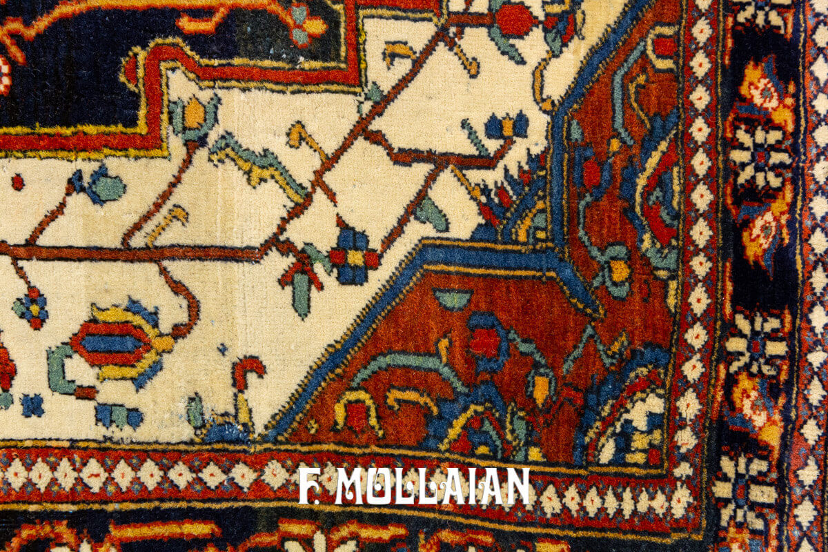 Small Hand-Knotted Kashan Mohtasham Antique Rug n°:50899857